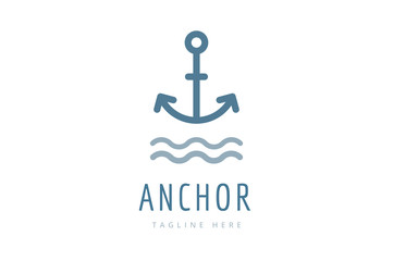 Anchor vector logo icon. Sea, sailor symbols