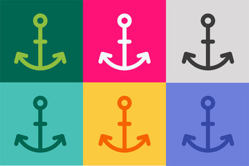 Anchor vector logo icon. Sea, sailor symbols