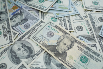 banknotes to twenty and one hundred USD