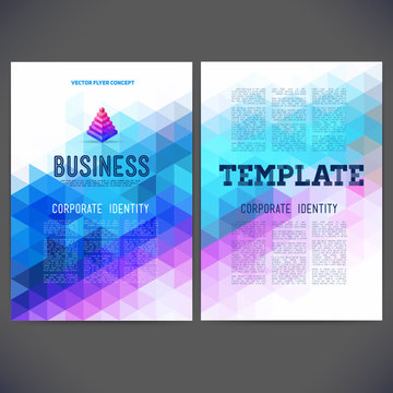 Abstract vector template design, brochure, Web sites, page, leaflet, with colorful geometric triangular backgrounds, logo and text separately for you.