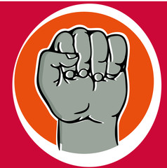 Hand clenched in a fist.