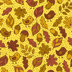 Seamless pattern with oak leaves