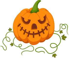 halloween scary pumpkins of illustration.
