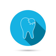 Dental fillings icon. Tooth restoration sign.