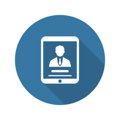 Business Profile Icon. Concept. Flat Design. Long Shadow.