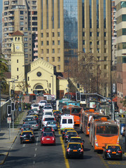 Naklejka premium Strassenszene in Providencia/Santiago de Chile