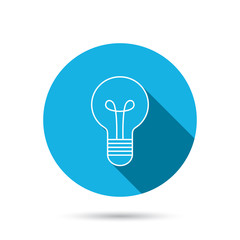 Lamp icon. Idea and solution sign.