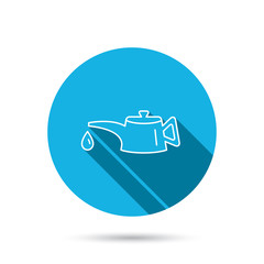 Motor oil icon. Fuel can with drop sign.