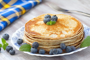Pancakes with blueberries