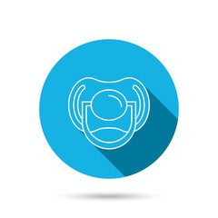 Pacifier icon. Nipple or dummy sign.