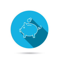 Piggy bank icon. Money economy sign.