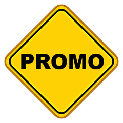 Se&ntilde;al amarilla plana texto PROMO