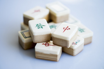 Chinese dragons-mahjong tiles