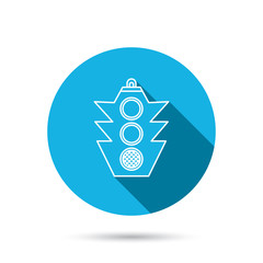 Traffic light icon. Safety direction regulate.