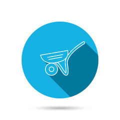 Trolley icon. Garden cart sign.