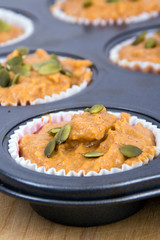uncooked pumpkin muffins