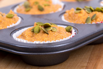 uncooked pumpkin muffins