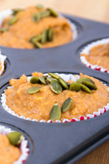 uncooked pumpkin muffins