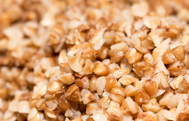 buckwheat groats as background. close