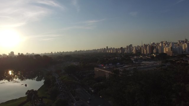 Aerial View Ibirapuera Park of Sao Paulo city, Brazil
