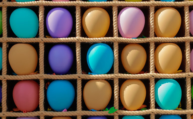 Colored balloons in a shooting range