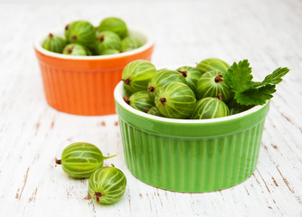 gooseberries with leaves