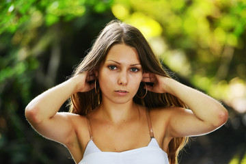 Fototapeta premium girl relaxing outdoor