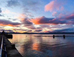 Sunset over the Clyde, Greenock, Scotland