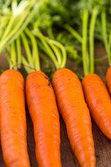 food background, farm fresh vibrant carrots
