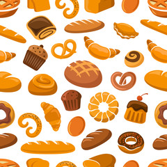 Bakery and pastry seamless pattern