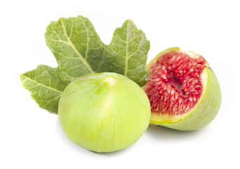 Fresh figs on white background