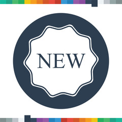 Flat new badge icon.