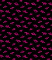Halloween bat silhouette pattern purple color on black background