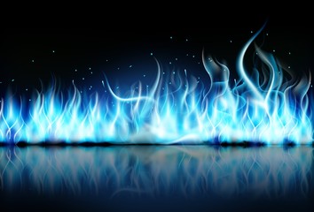 fire flame blue on black background