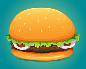 Hamburger with meat and veggie