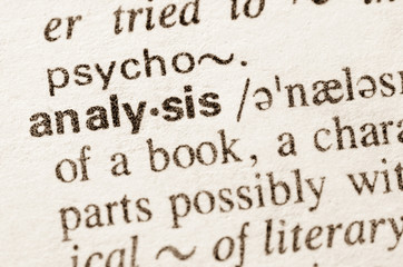 Dictionary definition of word analysis