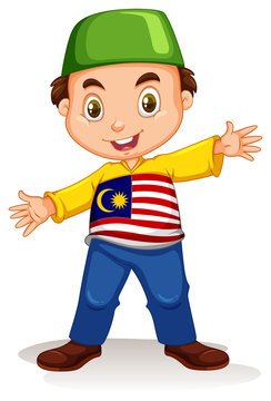 Malaysian boy wearing shirt and pants