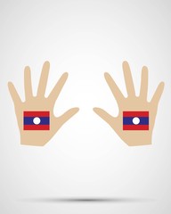 hand design laos flag