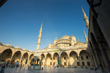 ISTANBUL TURKEY - JUNE 10, 2015: Entrance to the Blue Mosque, Is