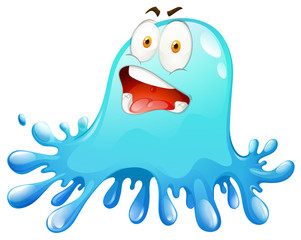 Blue splash with face