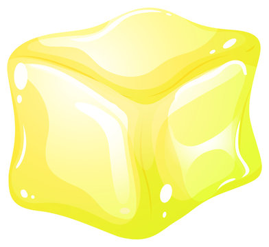 Yellow ice cube