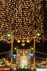 Many lanterns against the black sky