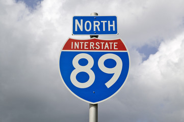 North Interstate 89 sign in New Hampshire