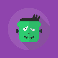 Halloween Flat Icon. Frankenstein