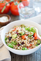 Quinoa salad with fresh vegetables