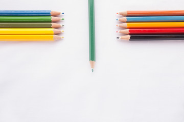 Color pencils isolated on white background