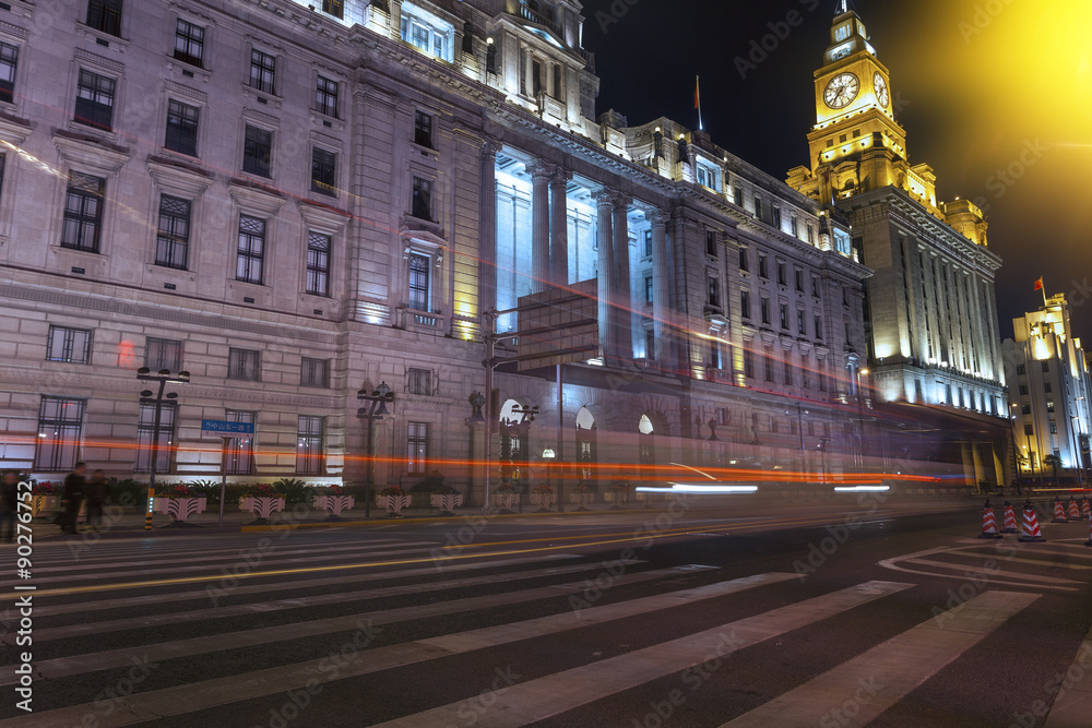 Canvas Prints Shanghai Bund road at night