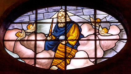 God Stained Glass Parroquia Church San Miguel de Allende Mexico