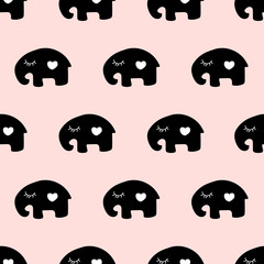 seamless cute elephant pattern