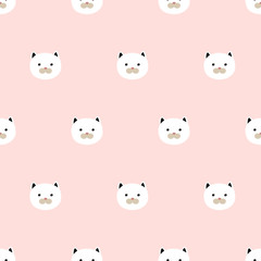 seamless cute kitten pattern